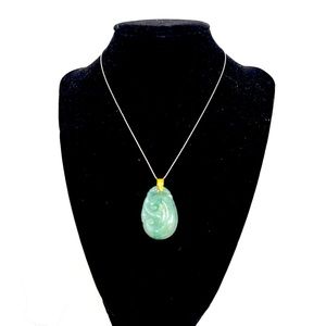 14K Lucky Jade Pendant with Ruyi Design